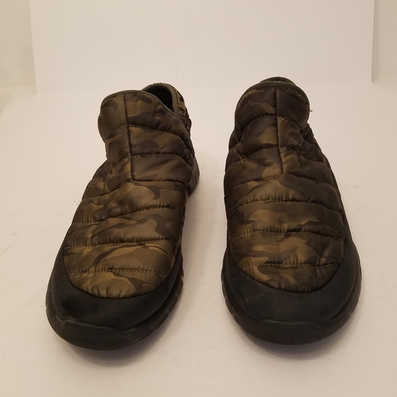 Aldo Men's Pufferlounge Loafers Green Camouflage Size 13 Faux Fur Lined - Picture 3 of 16